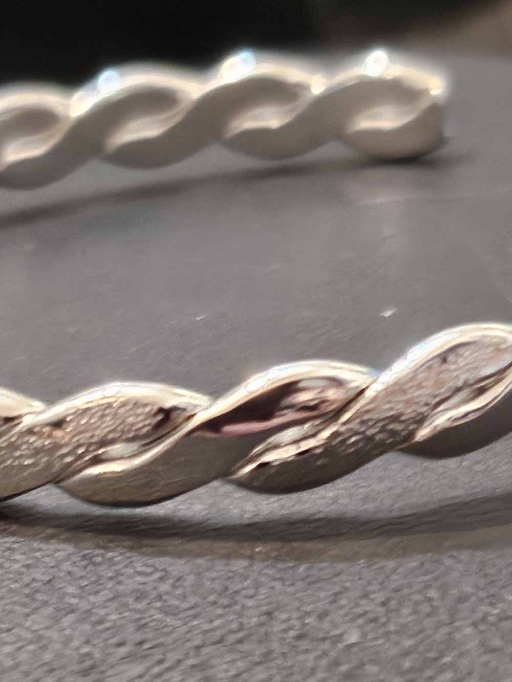 Silver Twist Bangle Bracelet